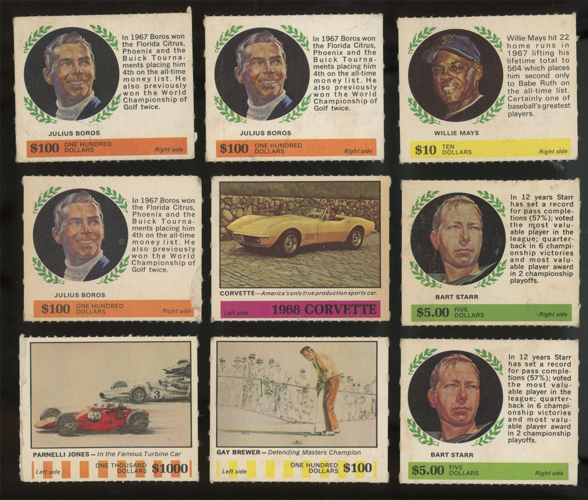 1968 American Oil Half Panels (Lot Of 23) VG/EX