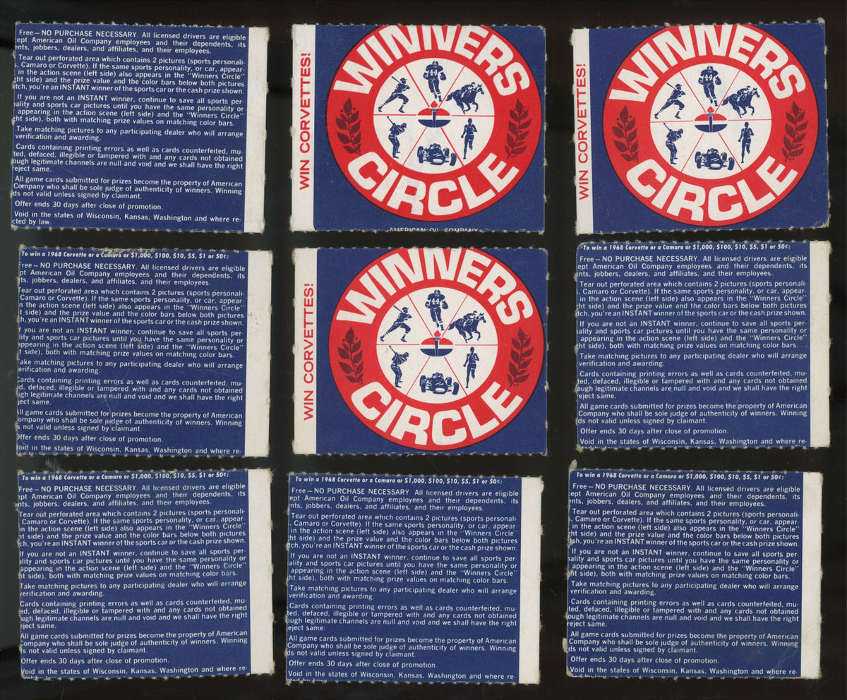 1968 American Oil Half Panels (Lot Of 23) VG/EX