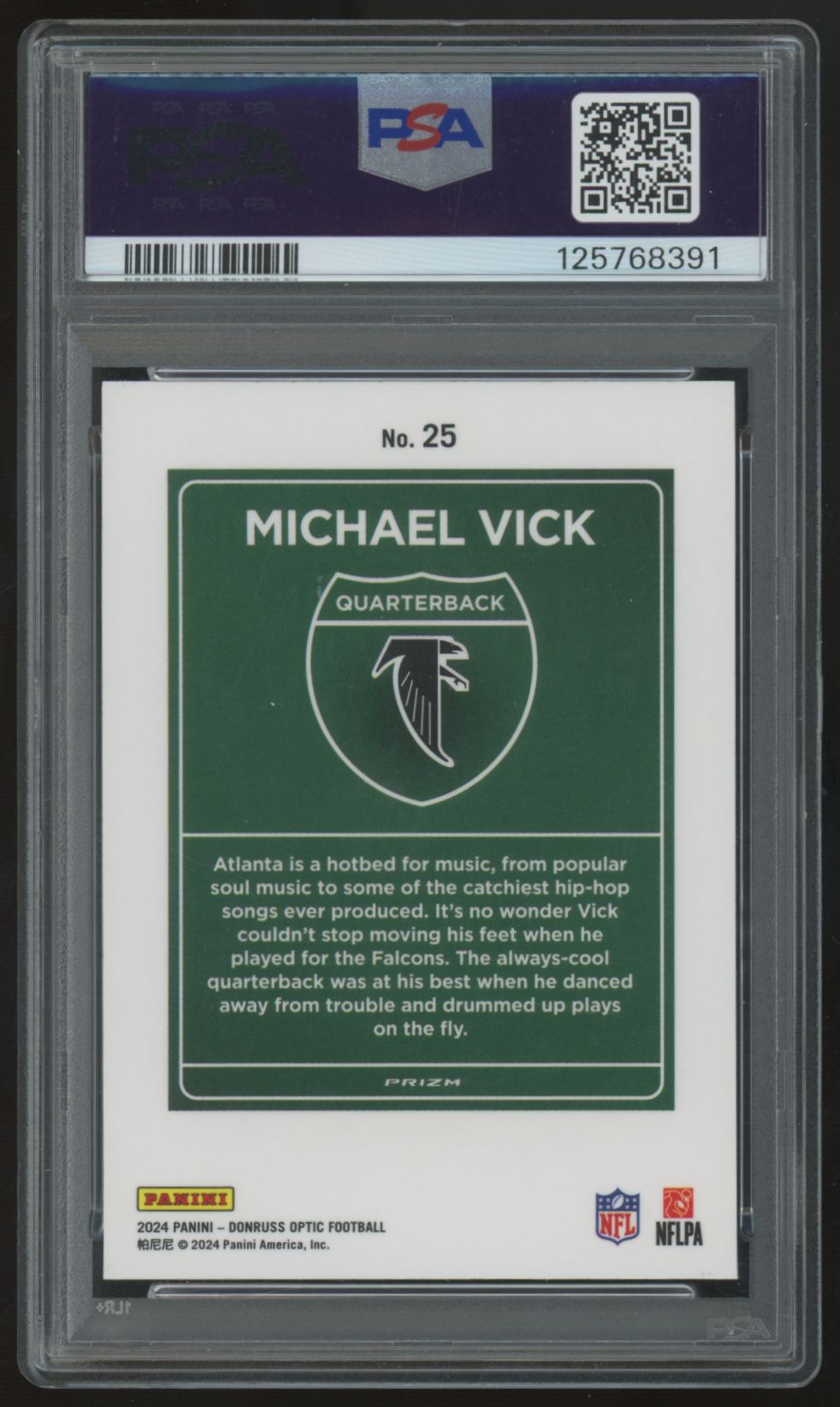 2024 Donruss Optic Michael Vick Downtown! SSP #25 PSA 9