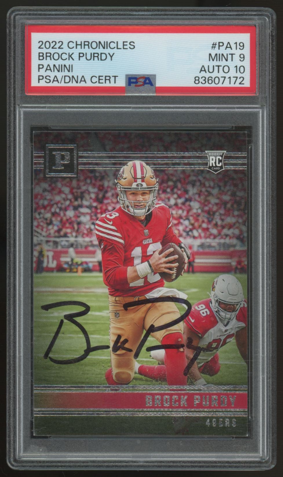 2022 Chronicles Football Brock Purdy RC Signed Auto #PA-19 PSA 9 10