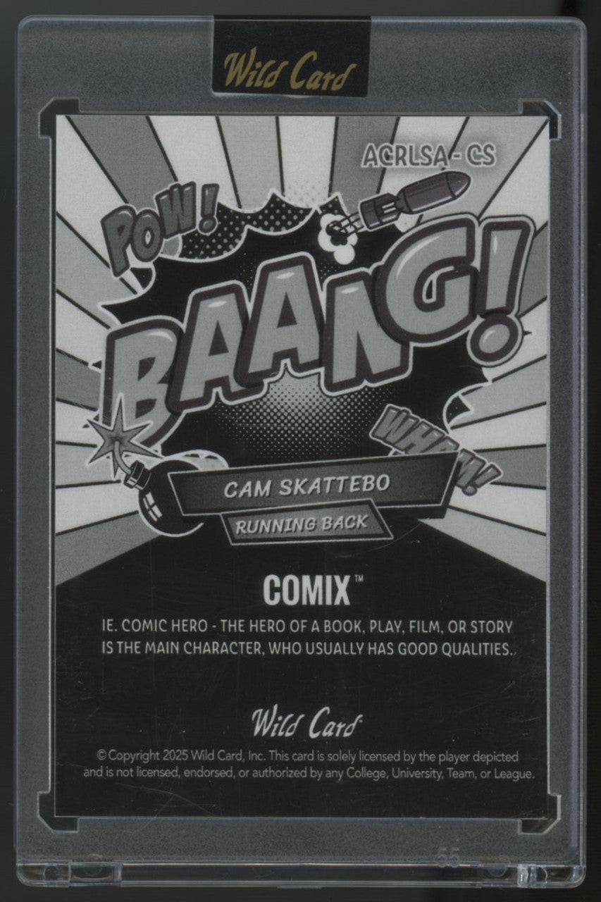 2025 Wild Card Comix Cam Skattebo RC True 1/1 Silver Age #ACRLSA-CS