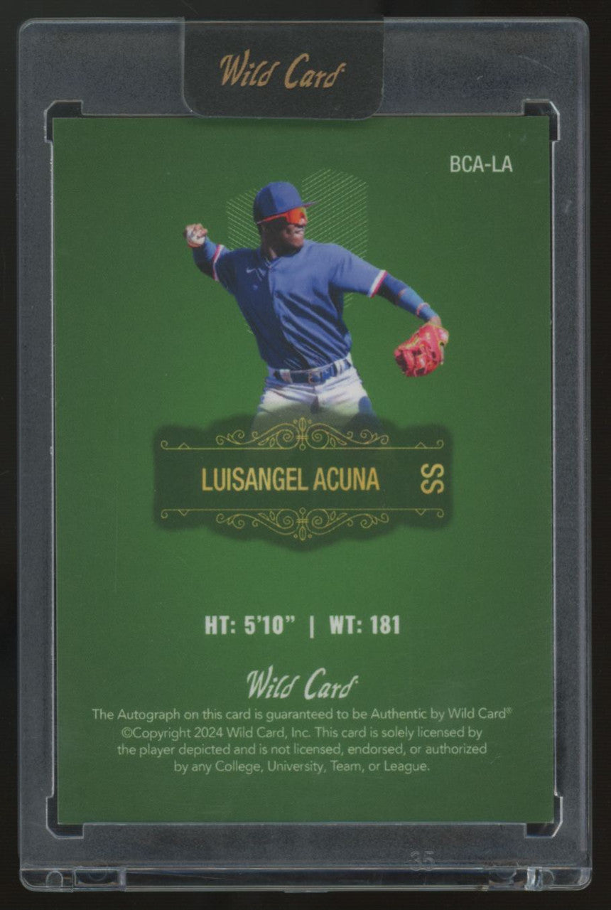 2024 Wild Card Matte Luisangel Acuna Green Auto /2 #BCA-LA