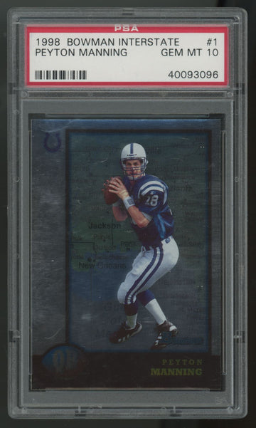 1998 Bowman Interstate Peyton Manning RC #1 PSA 10