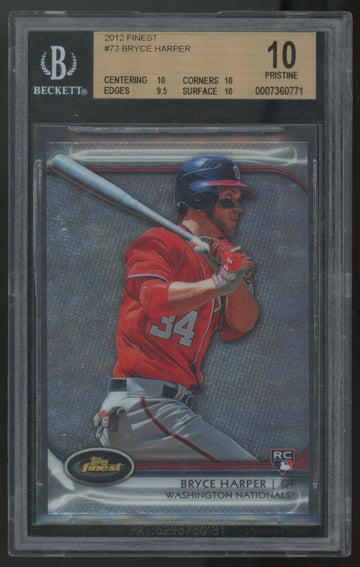 2012 Topps Finest Bryce Harper RC #73 BGS 10