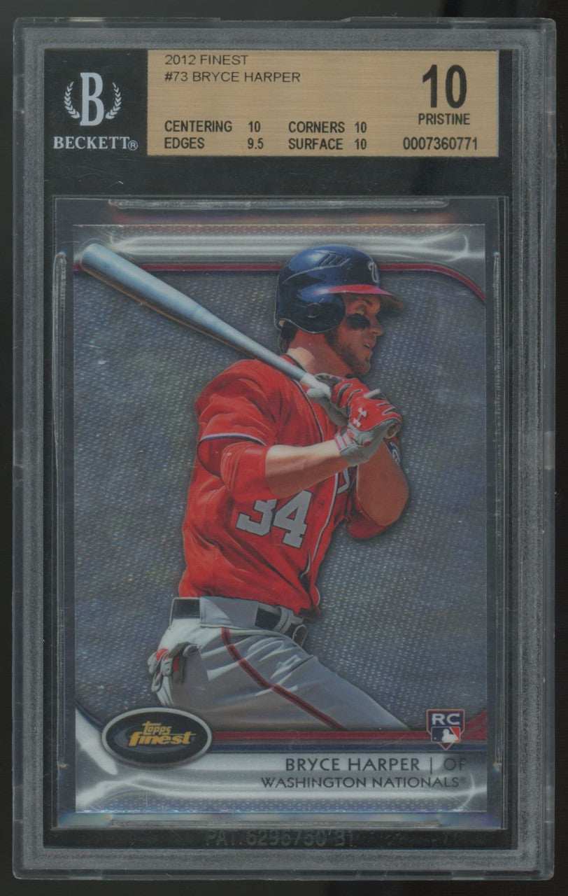 2012 Topps Finest Bryce Harper RC #73 BGS 10