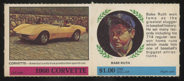 1968 American Oil Babe Ruth / Corvette Winner's Circle Panel