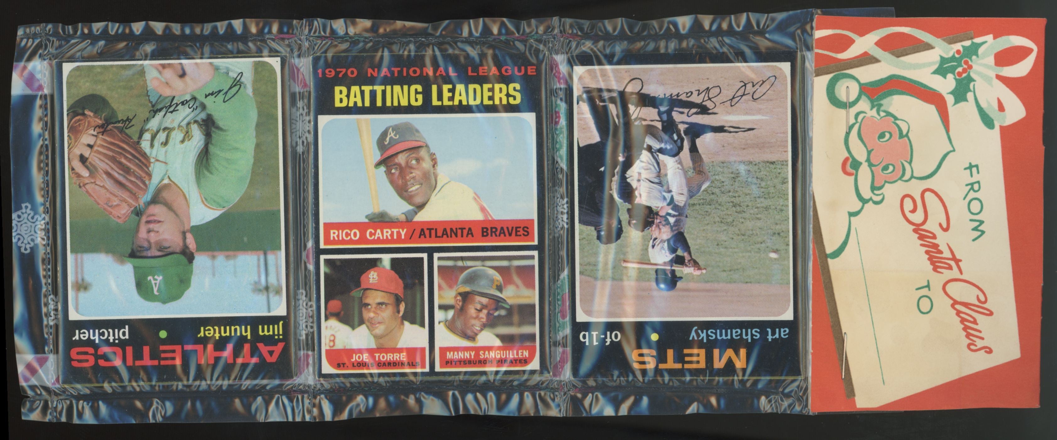 1971 Topps Holiday Baseball Rack Pack Hunter On Top