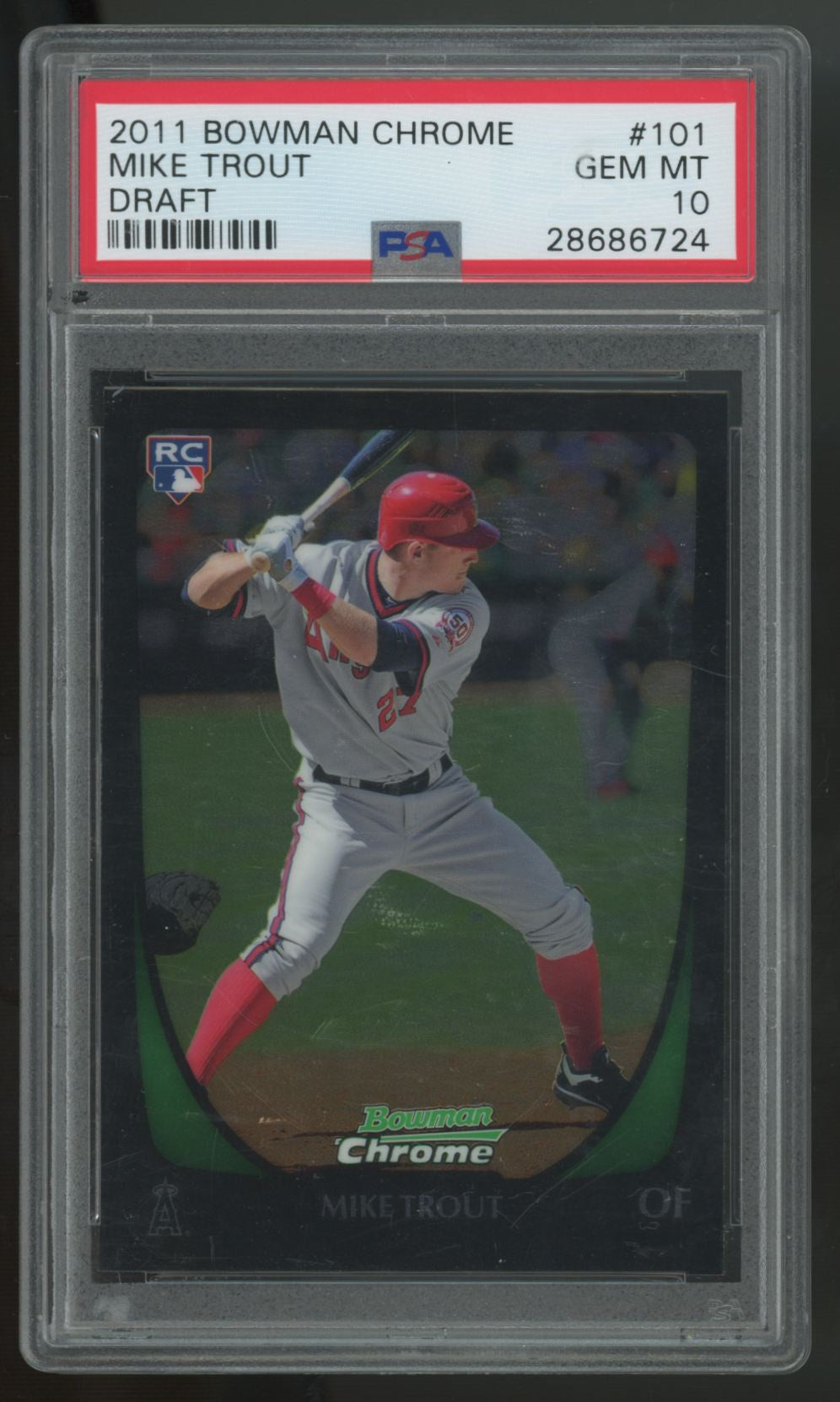 2011 Bowman Chrome Draft Mike Trout RC #101 PSA 10