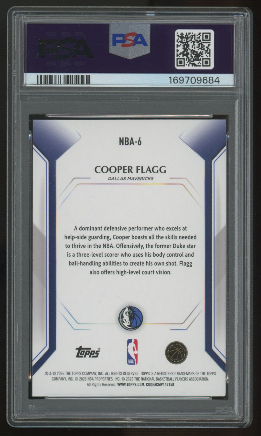 2025-26 Topps Collector Kit Cooper Flagg RC #NBA-6 PSA 8
