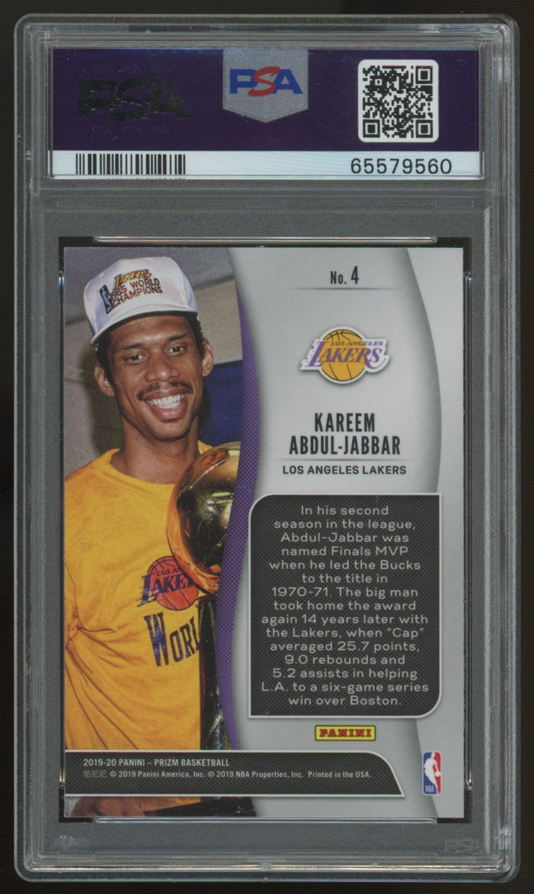 2019/20 Prizm Kareem Abdul-Jabbar NBA Finalists #4 PSA 10
