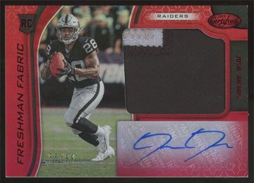 2019 Panini Certified Josh Jacobs RC Red Mirror Freshman Patch Auto RPA /99