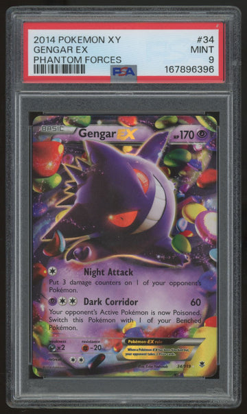 2014 Pokemon Gengar EX Phantom Forces Holo #34 PSA 9 (C)