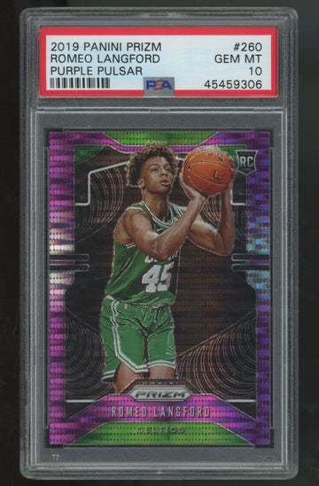 2019-20 Panini Prizm Romeo Langford RC Purple Pulsar /35 #260 PSA 10