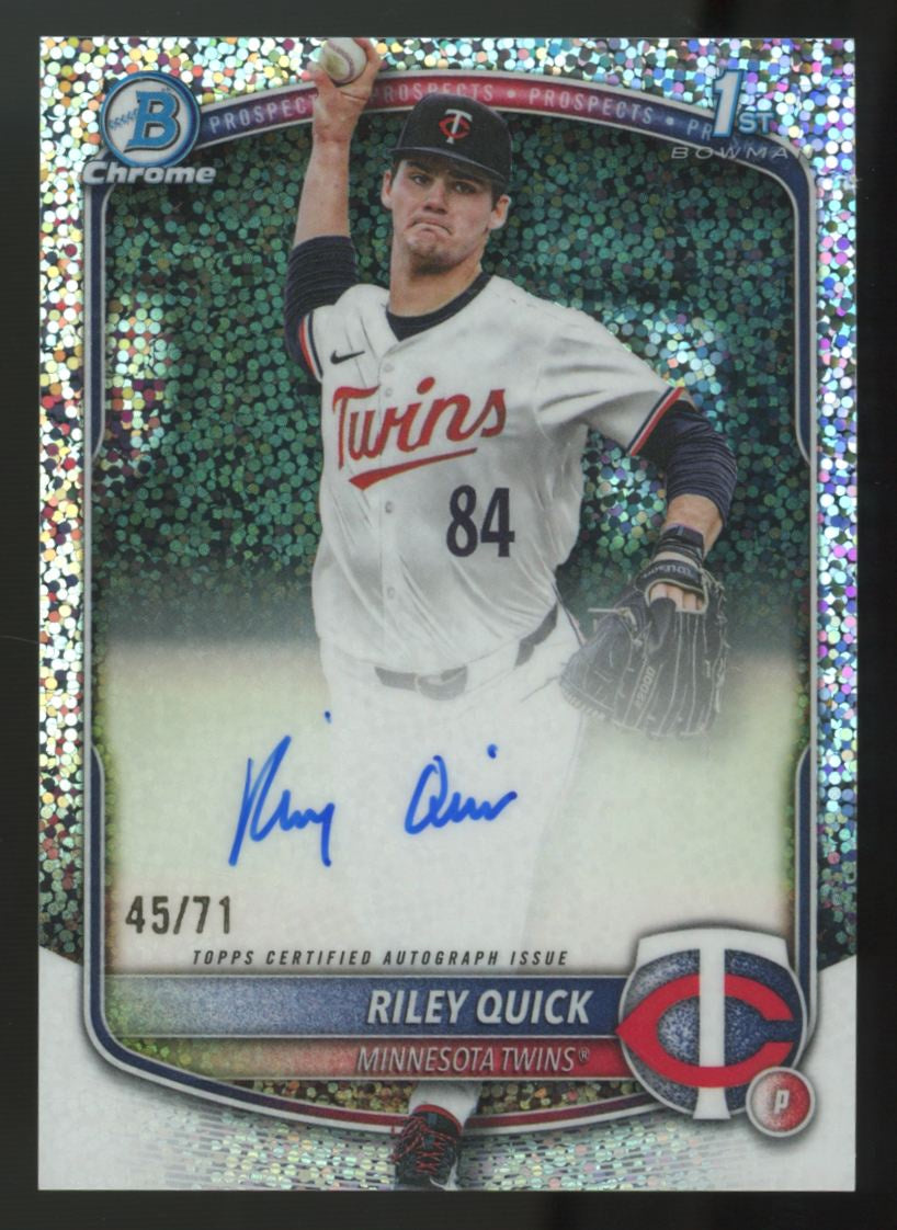 2025 Bowman Chrome Draft Riley Quick Prospect 1st Sparkle Auto /71 #CPA-RQ