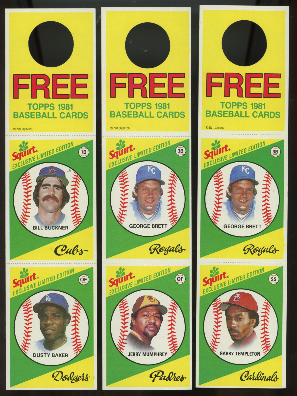 1981 Topps Squirt Baseball 22 Panel Complete Set (33/33)