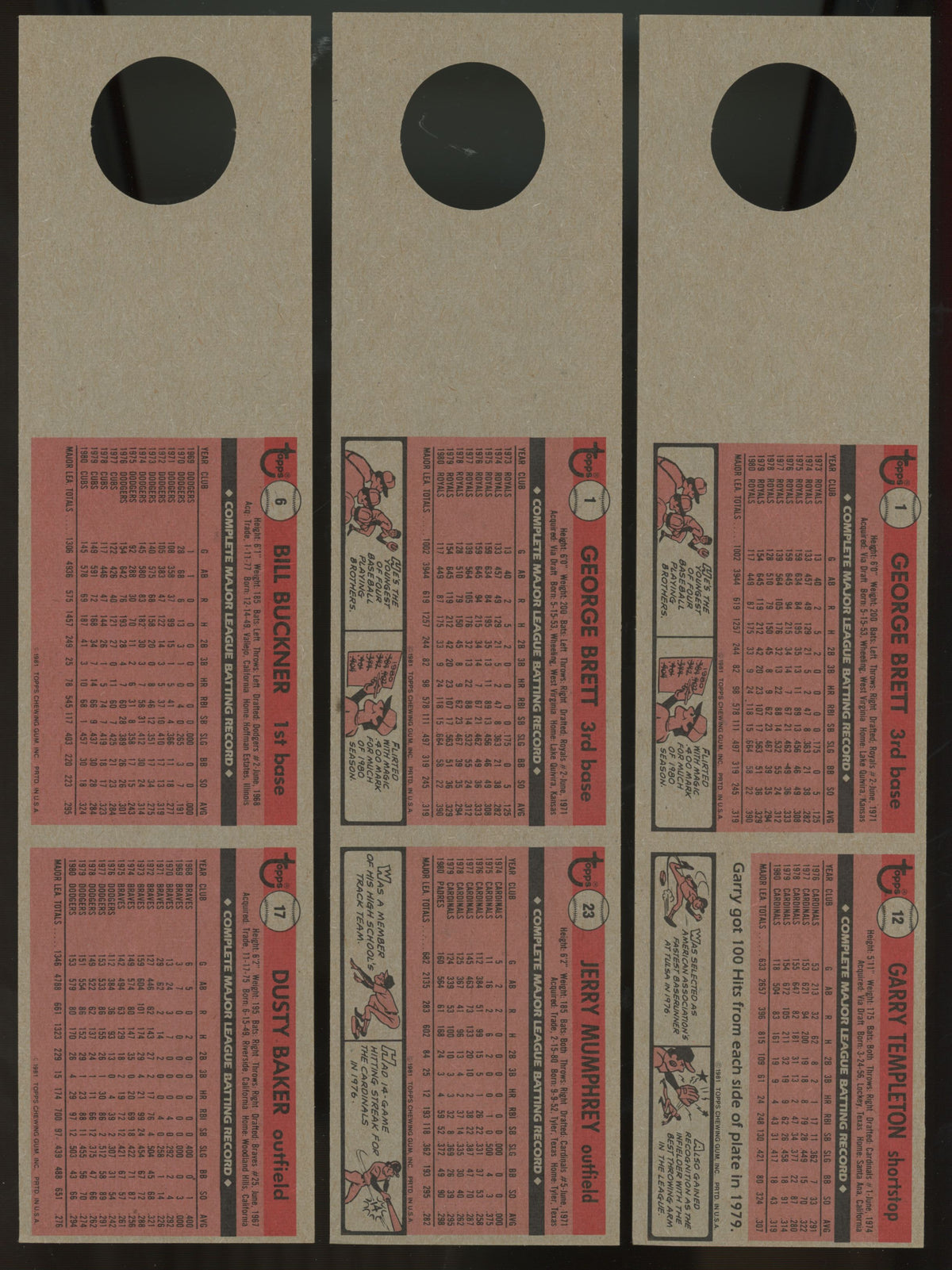 1981 Topps Squirt Baseball 22 Panel Complete Set (33/33)
