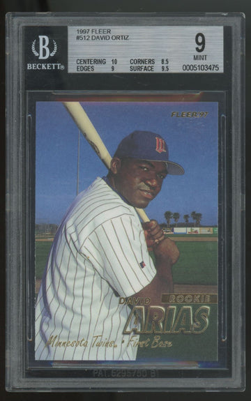 1997 Fleer David Ortiz RC #512 BGS 9