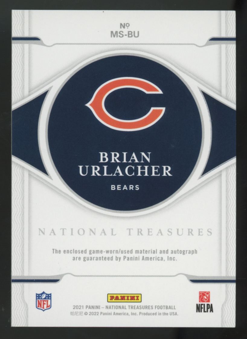 2021 Panini National Treasures Brian Urlacher Patch Auto /99 #MS-BU