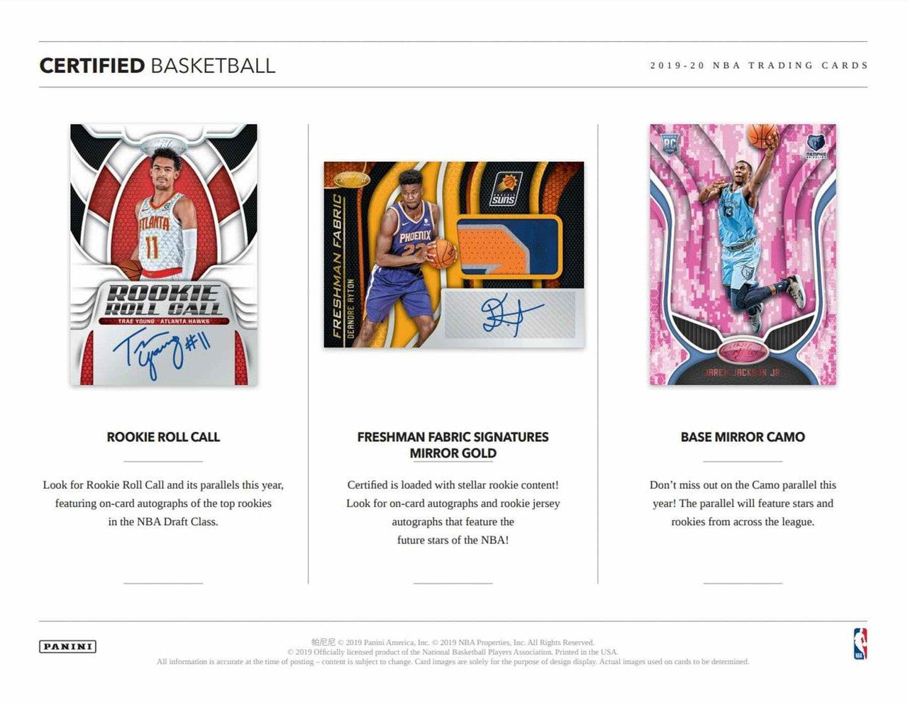 2019/20 Panini Certified Basketball Hobby Box