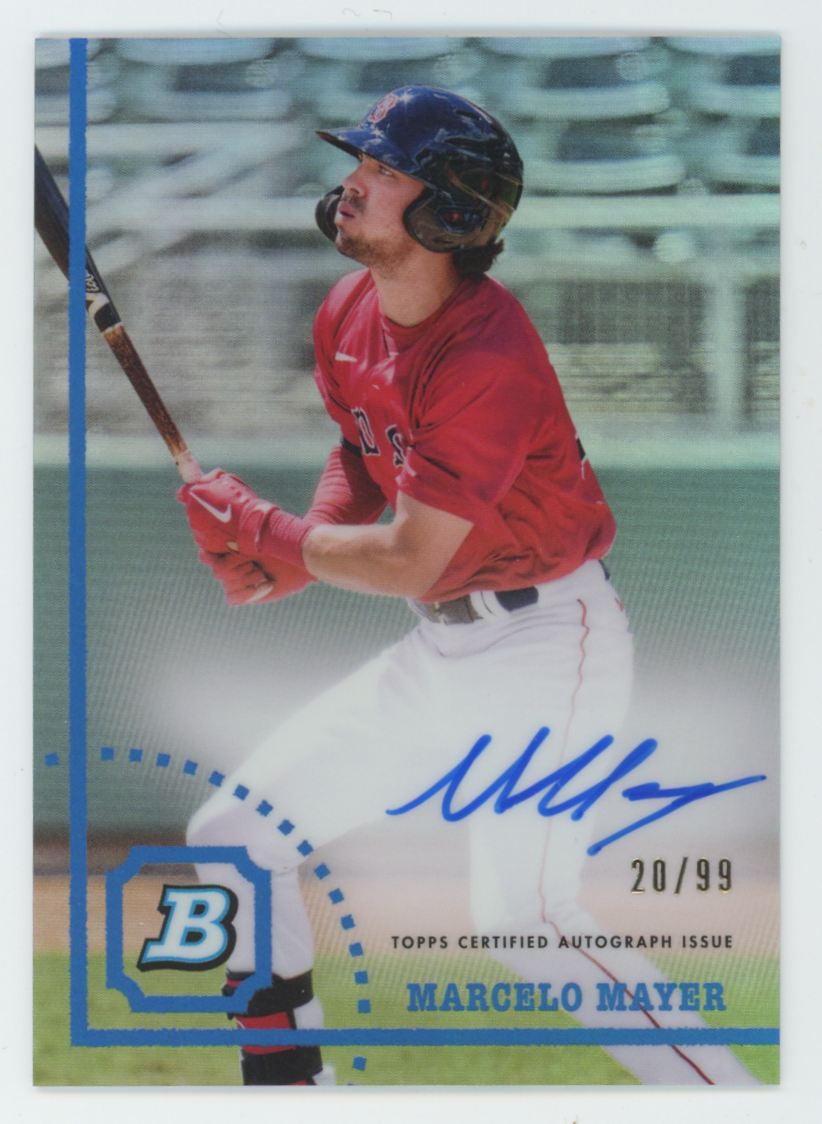 2022 Bowman Heritage Marcelo Mayer Chrome Prospect Blue Refractor Auto /99