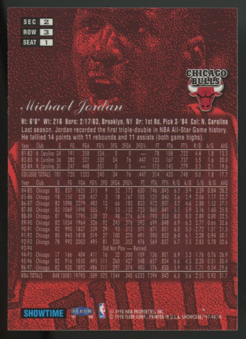 1997-98 Fleer Flair Showcase Michael Jordan