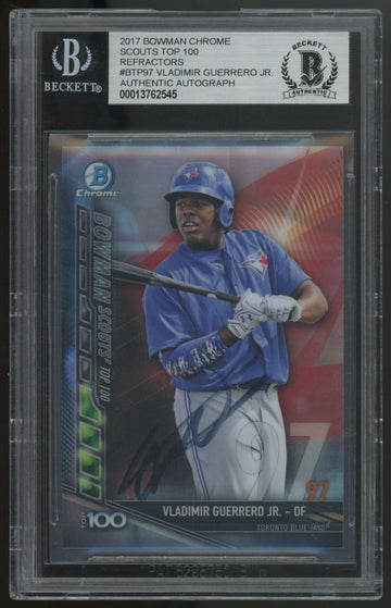 2017 Bowman Chrome Vladimir Guerrero Jr. Scouts Top 100 Auto BAS #BTP-97