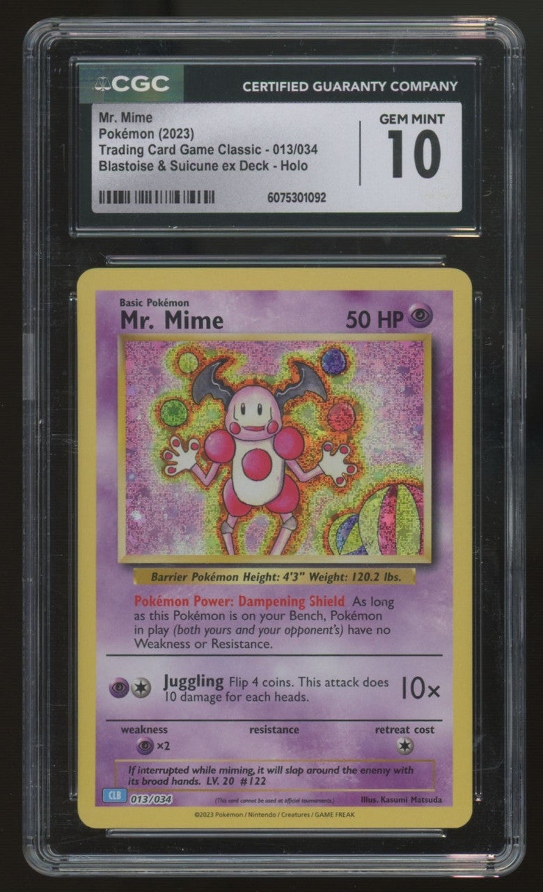 2023 Pokemon Mr. Mime Trading Card Game Classic Holo #013 CGC 10