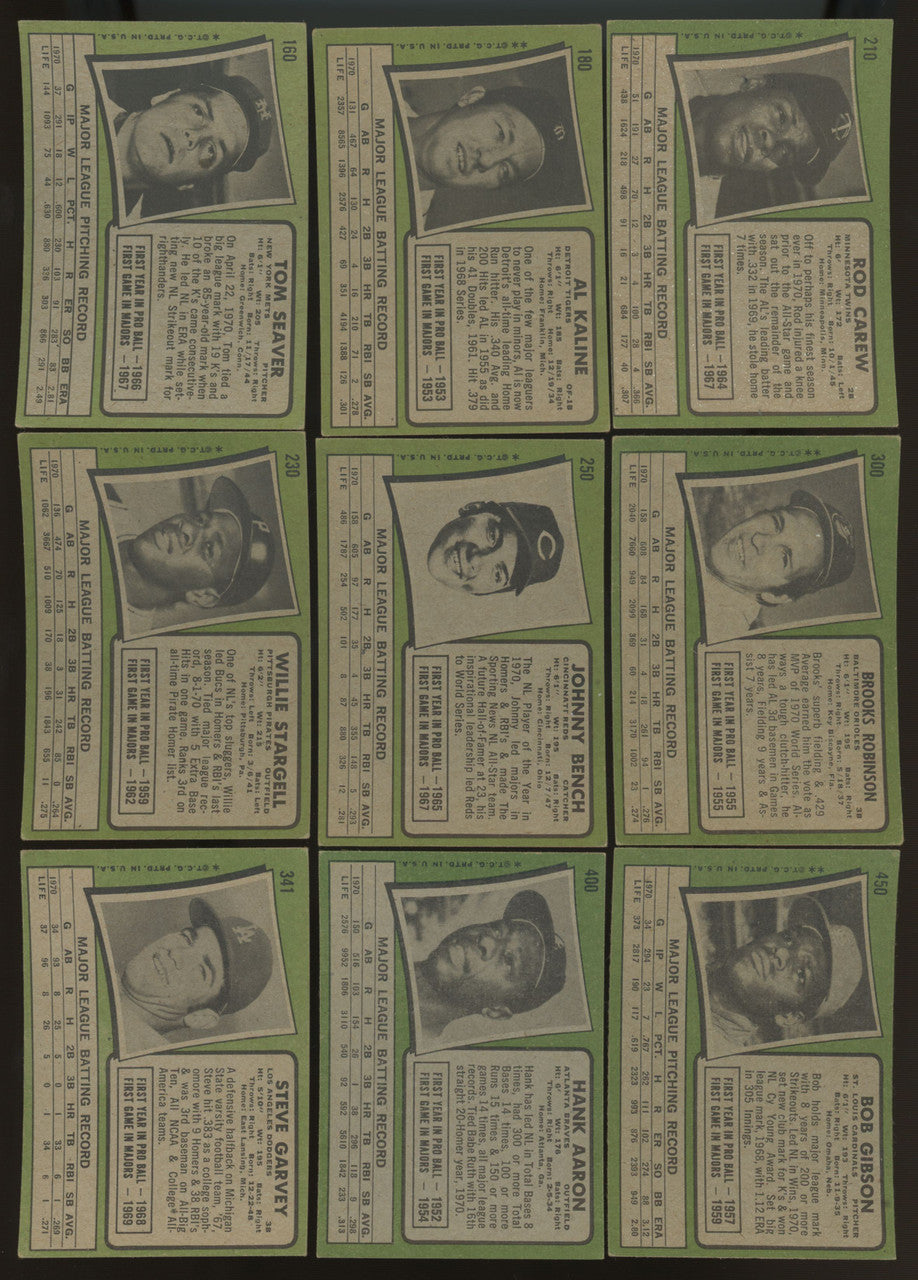 1971 Topps Baseball Complete Series 1-4 (523) VG-EX Overall
