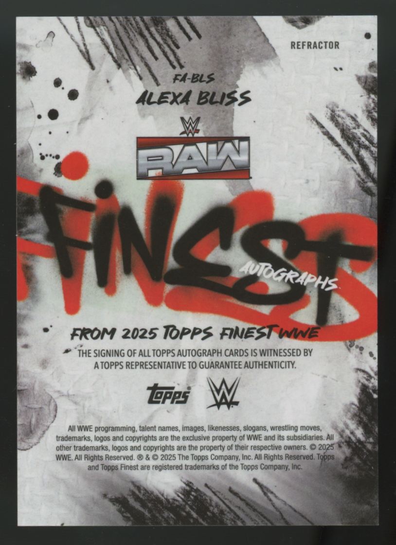 2025 Topps Finest WWE Alexa Bliss Finest Refractor Auto #FA-BLS
