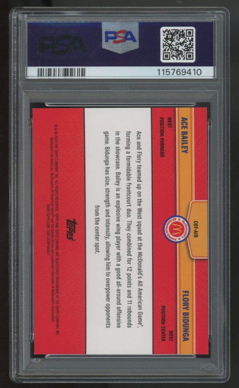 2024 Topps McDonald's Chrome Bailey/Bidunga Combo Talents Tie Dye /25 PSA 9