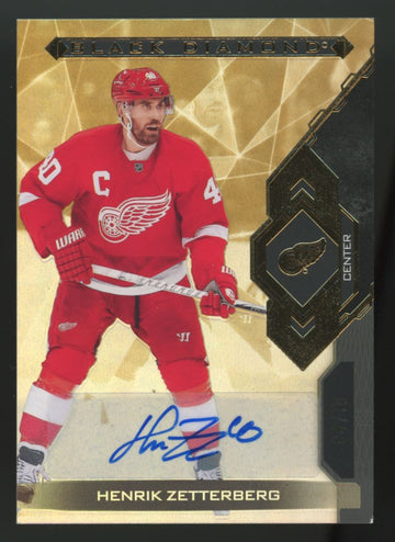 2022-23 Upper Deck Black Diamond Henrik Zetterberg Pure Black Auto /10 #BDB-HZ