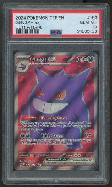 2024 Pokemon Gengar ex Temporal Forces Full Art #193 PSA 10