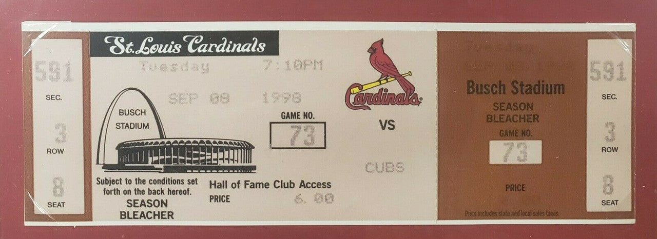 MM-McGwire HR Tickets Framed