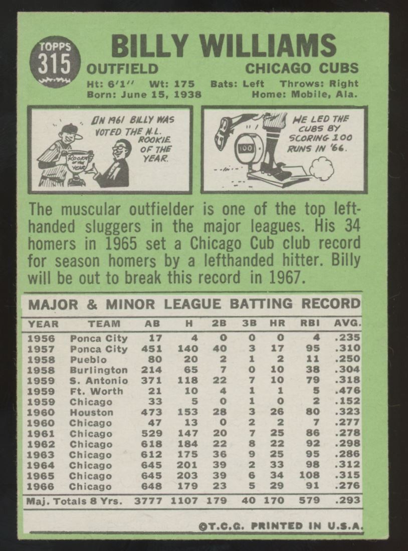 1967 Topps Billy Williams #315 EX/MT