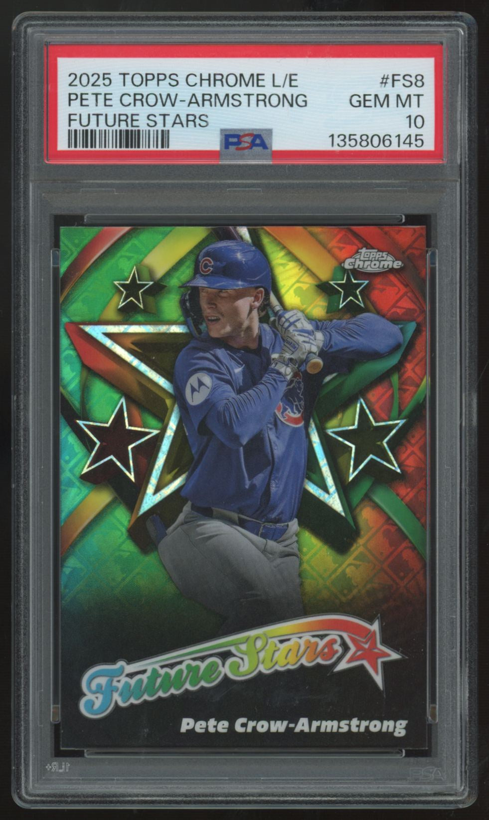 2025 Topps Chrome Logofractor Pete Crow-Armstrong Future Stars #FS-8 PSA 10