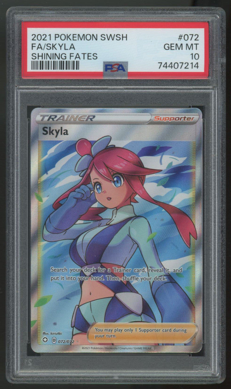2021 Pokemon Skyla Shining Fates Full Art #072 PSA 10