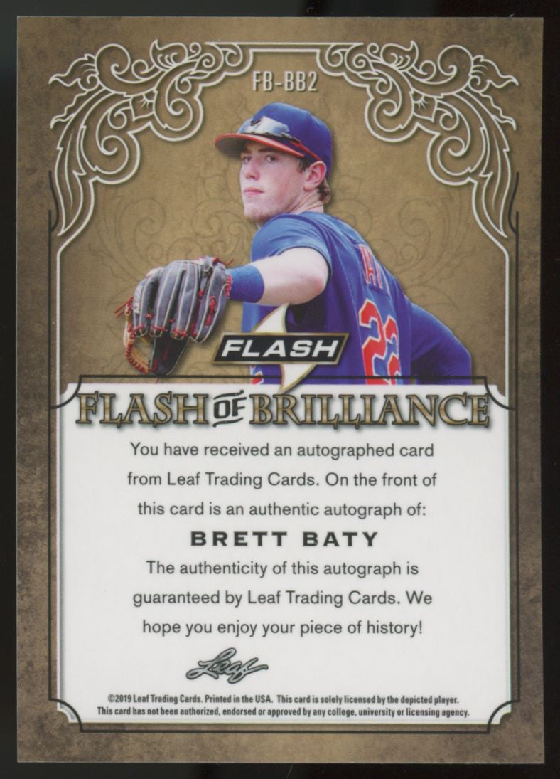 2019 Leaf Flash Brett Baty Flash of Brilliance Auto #FB-BB2
