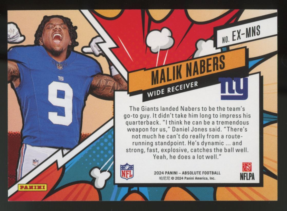 2024 Panini Absolute Malik Nabers RC Explosive SSP #EX-MNS