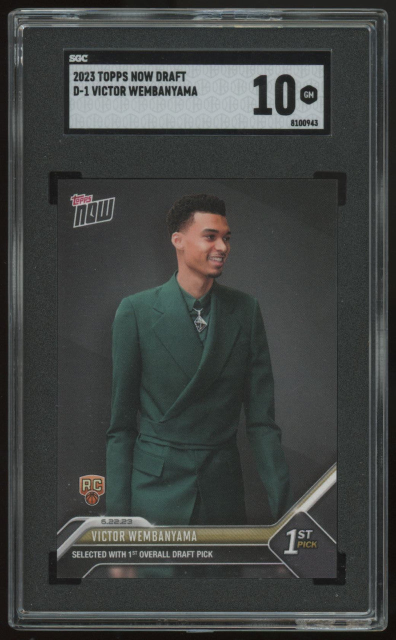 2023 Topps Now Victor Wembanyama Draft RC #D-1 SGC 10