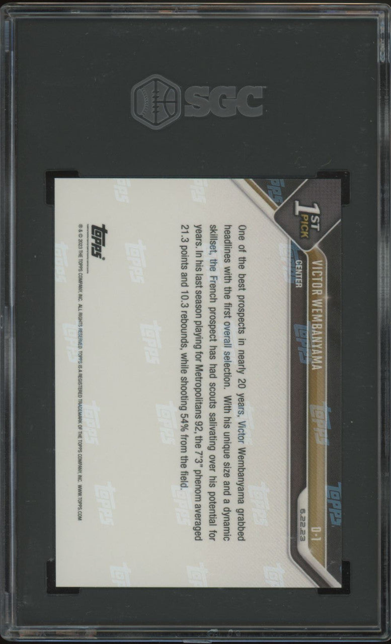2023 Topps Now Victor Wembanyama Draft RC #D-1 SGC 10