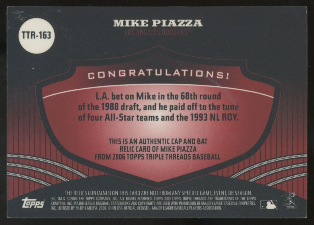 2006 Topps Triple Threads Mike Piazza Triple Patch /18 #TTR-163