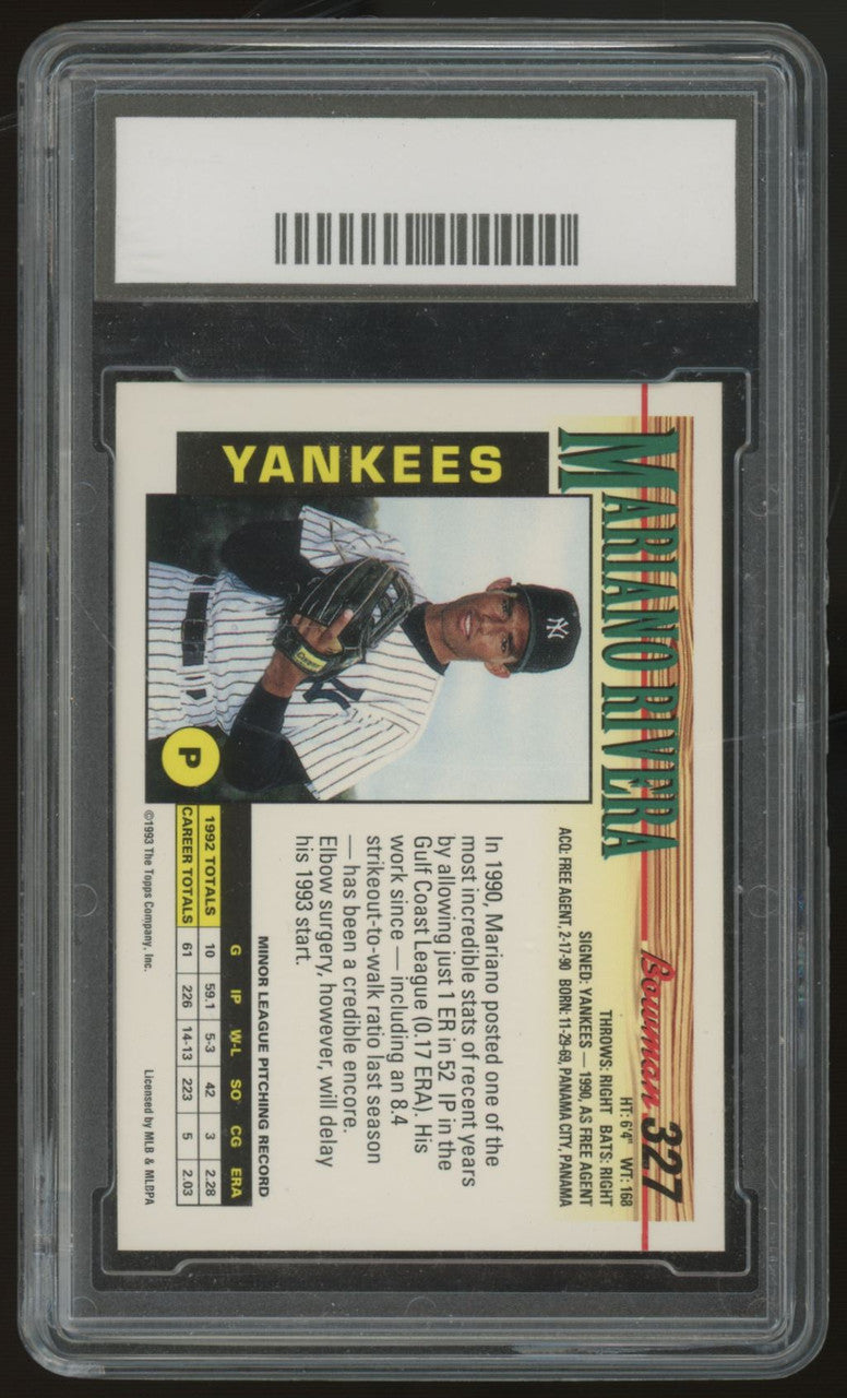 1993 Bowman Mariano Rivera RC #327 GMA 10
