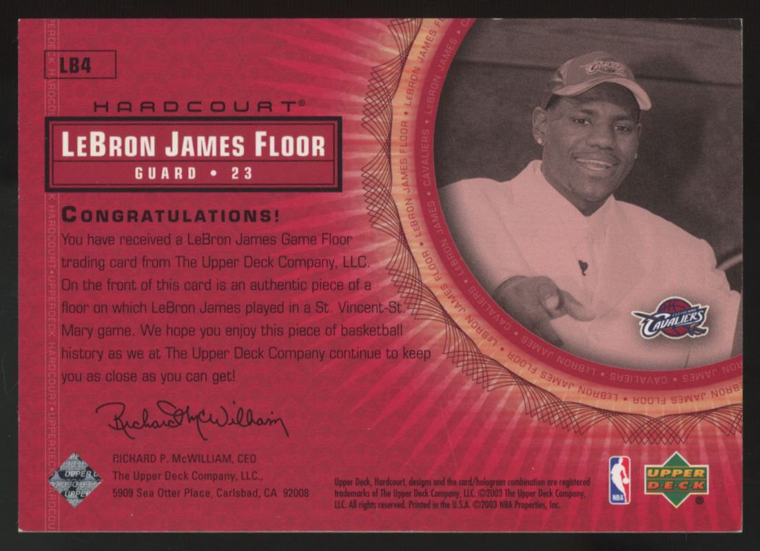 2003-04 Upper Deck Hardcourt LeBron James RC Floor Relic #LB4