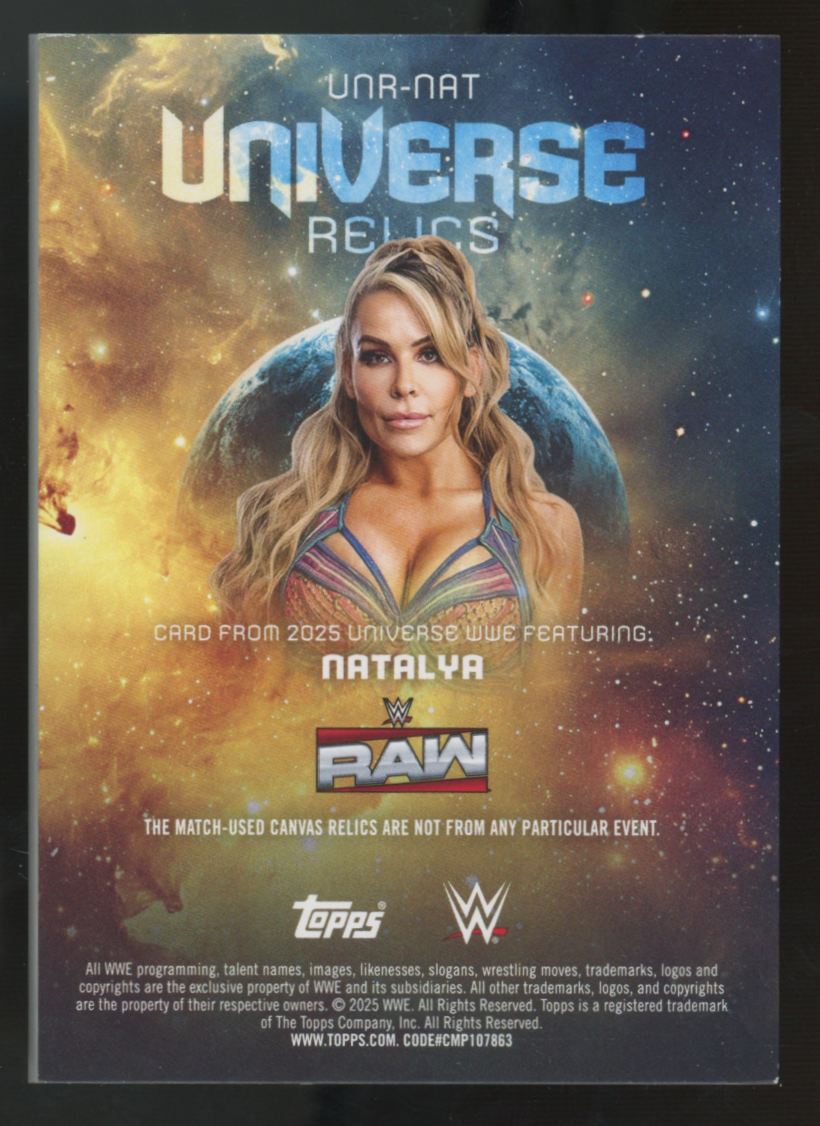 2025 Topps Universe WWE Natalya Green Electric Patch /199 #UNR-NAT