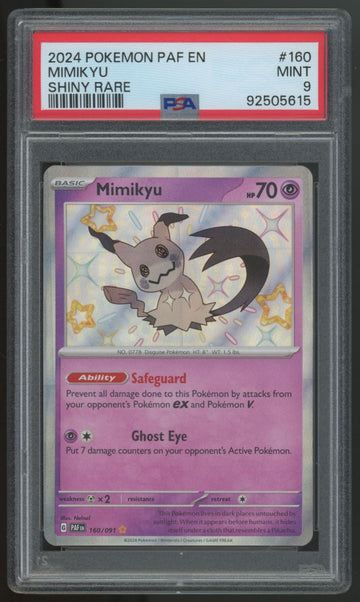 2024 Pokemon Mimikyu Paldean Fates Shiny Rare #160 PSA 9