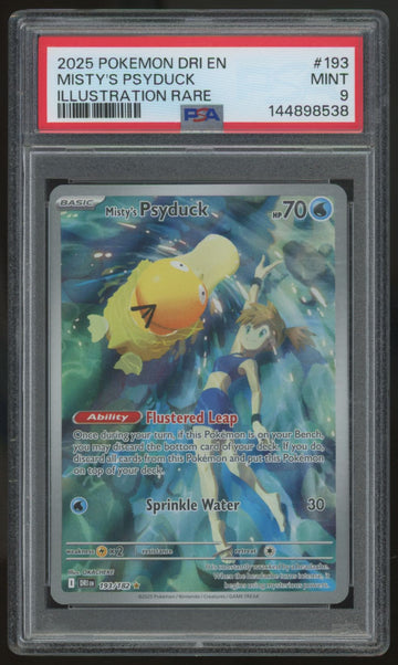 2025 Pokemon Misty's Psyduck Destined Rivals Illustration Rare #193 PSA 9 (B)