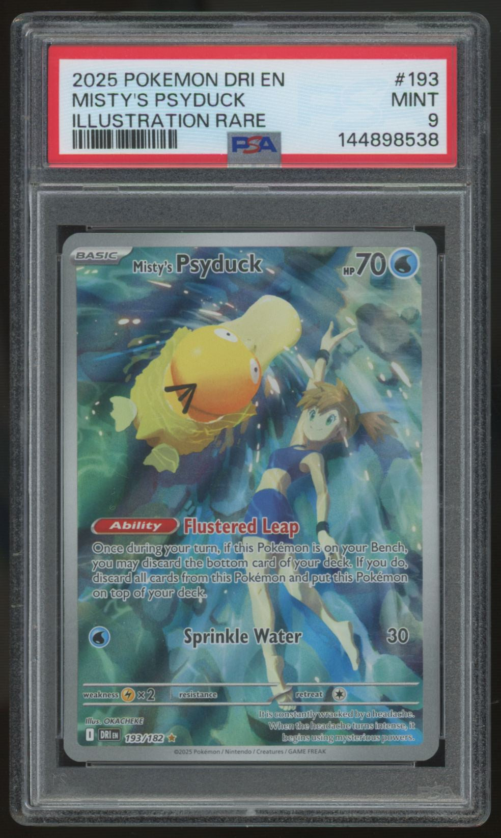 2025 Pokemon Misty's Psyduck Destined Rivals Illustration Rare #193 PSA 9 (B)