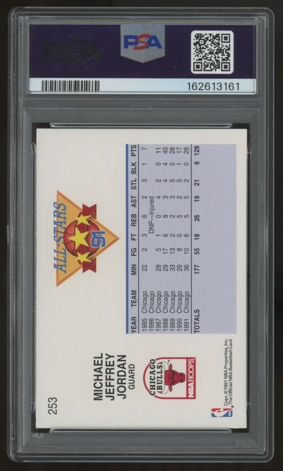 1991-92 NBA Hoops Michael Jordan All-Star #253 PSA 6