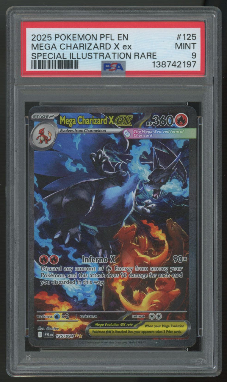 2025 Pokemon Mega Charizard X ex Phantasmal Flame SIR #125 PSA 9