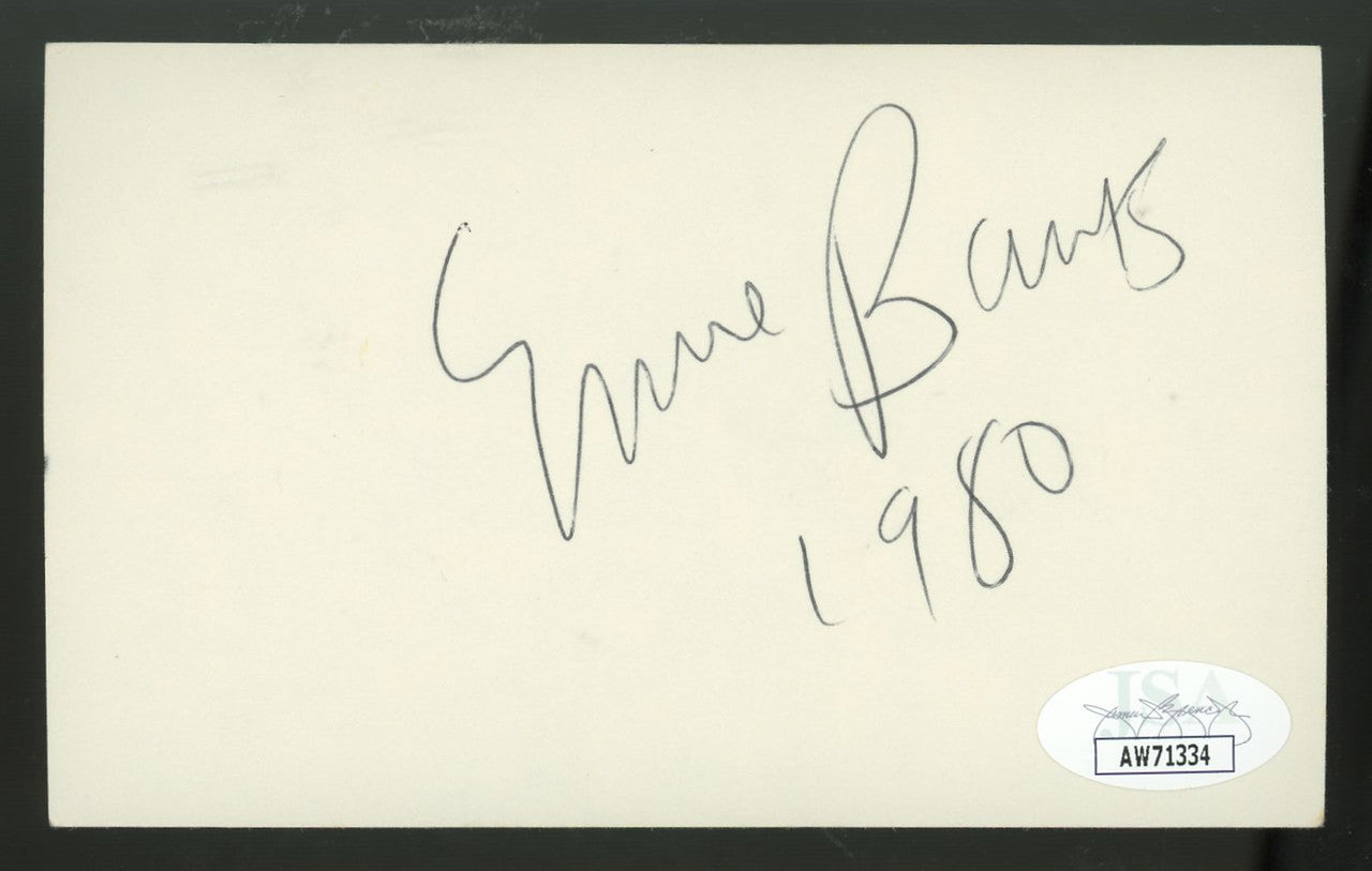 Ernie Banks Signed Autographed Index Card JSA